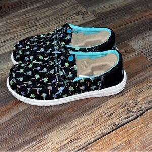 Hey Dude Wally Funk Party Palm Shoes Youth Size 5 Black Multi NEW w/ Tags